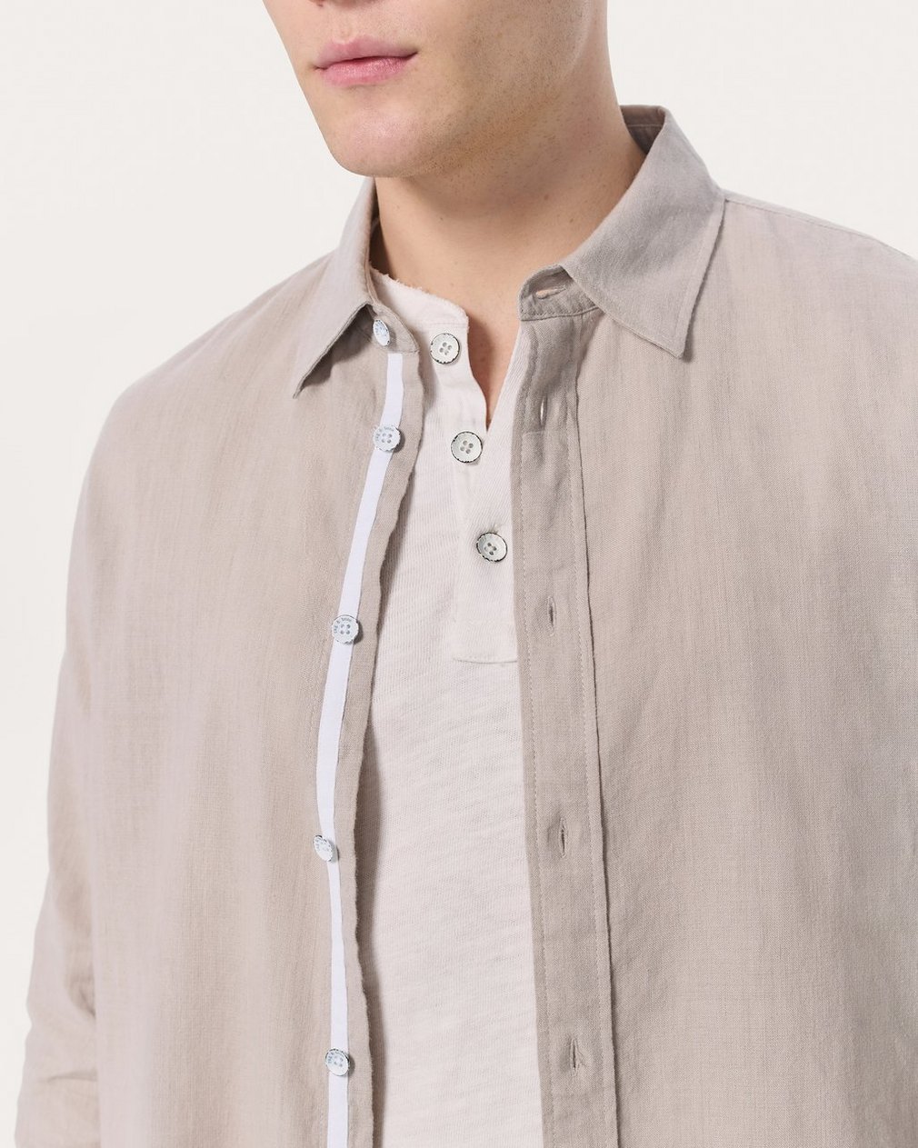 Finch Linen-Blend Shirt - Chime Grey - Image 4