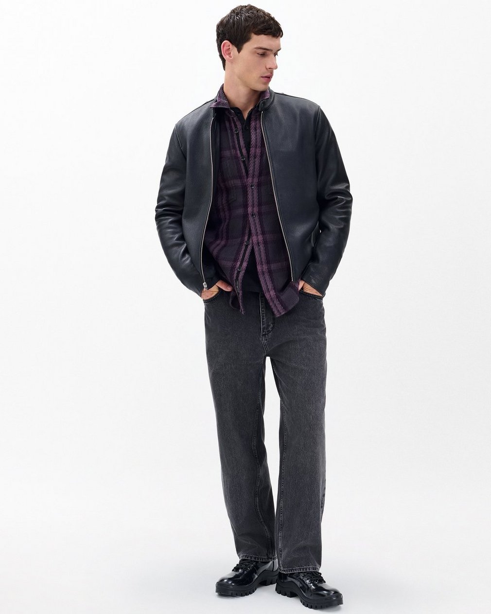 Plaid Twill CPO Overshirt - Purple Fairfax - Image 3