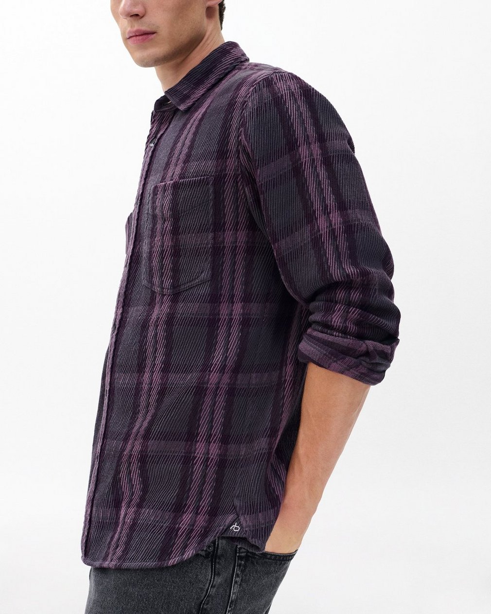 Plaid Twill CPO Overshirt - Purple Fairfax - Image 5