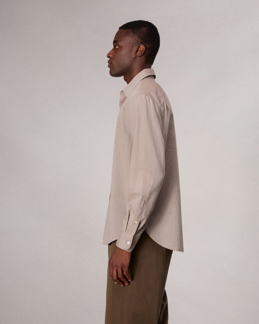 Finch Textured Striped Shirt - Khaki Stripe - Image 4