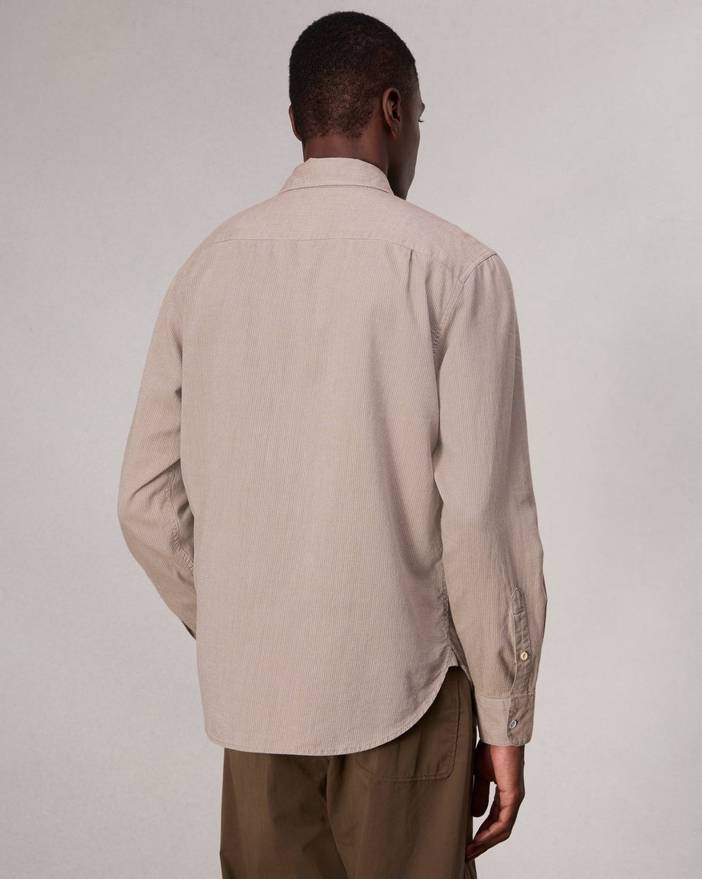 Finch Textured Striped Shirt - Khaki Stripe - Image 5
