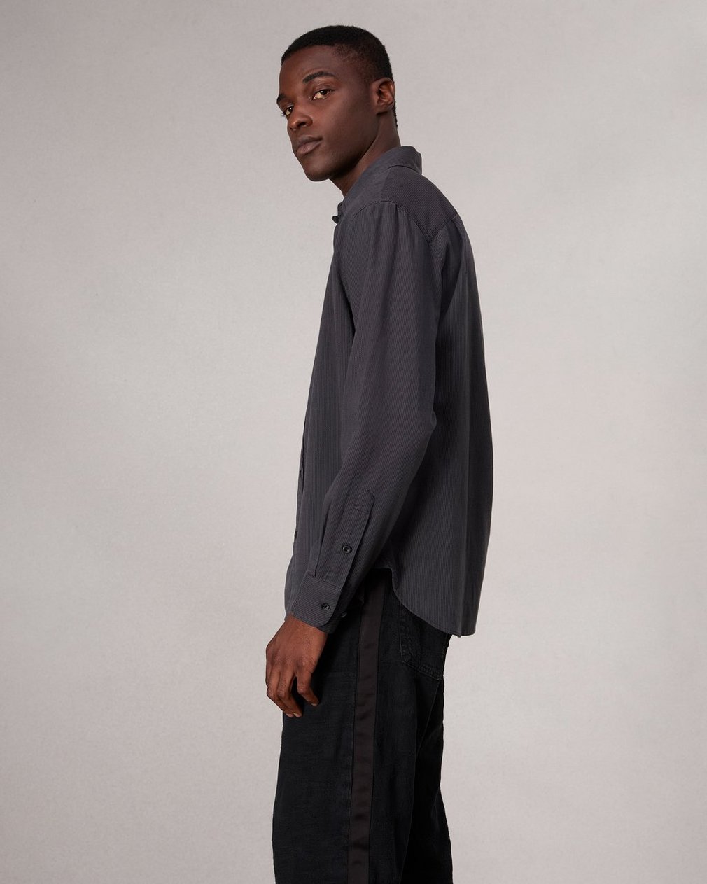 Finch Textured Striped Shirt - Black Stripe - Image 4