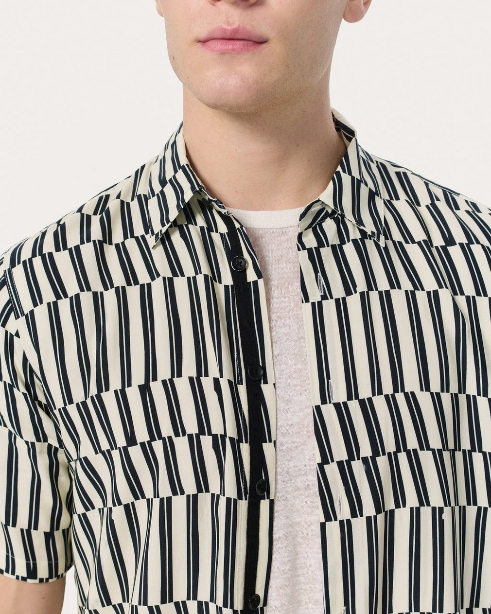 Dalton Printed Shirt - Blue & White Joff Print - Image 4