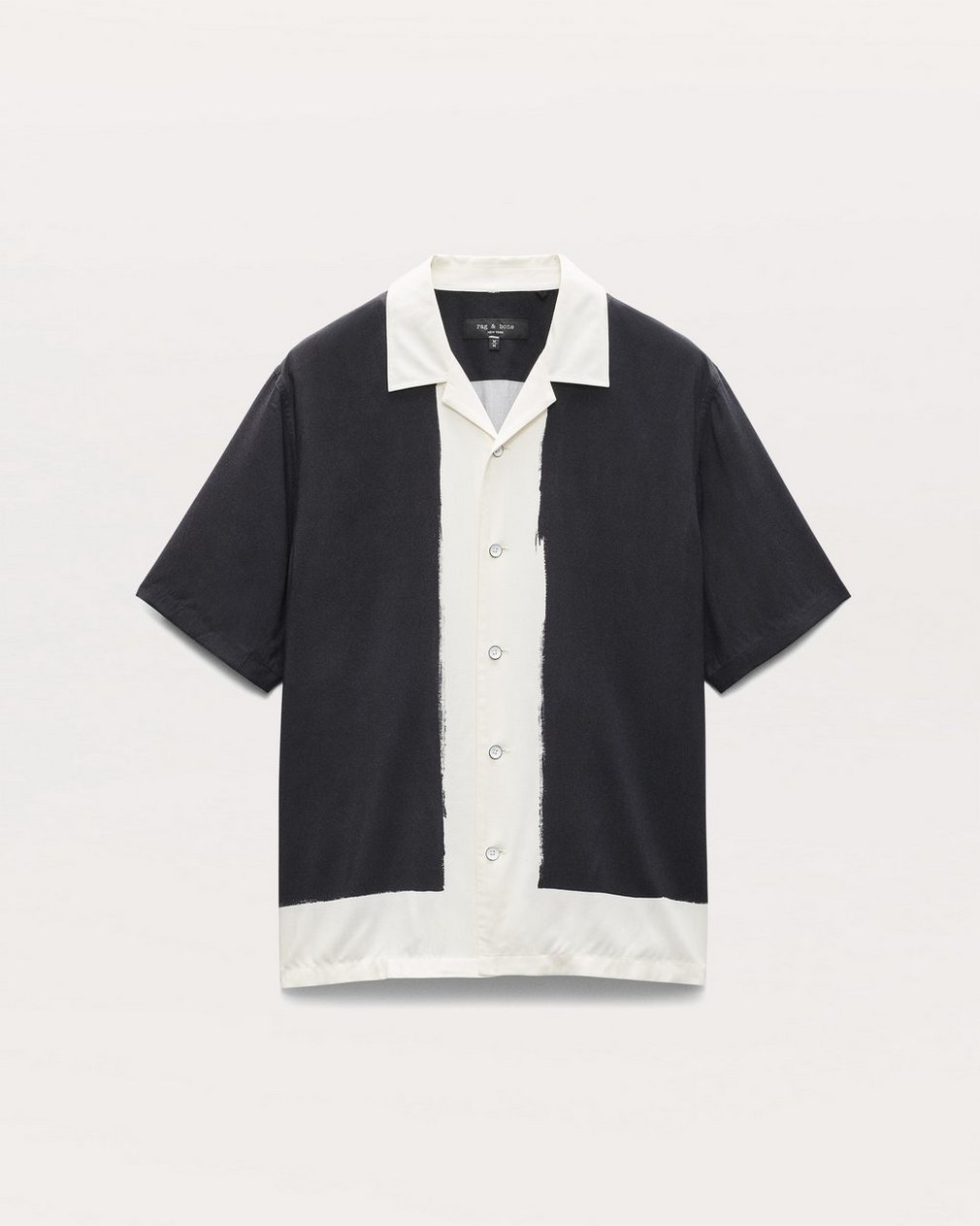 Avery Relaxed Fit Painterly Print Woven Shirt - Navy Anthony Print - Image 2