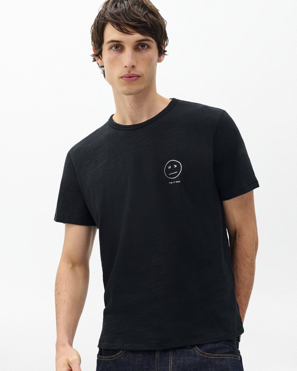 Sour Face Embroidered Tee - Black - Image 2