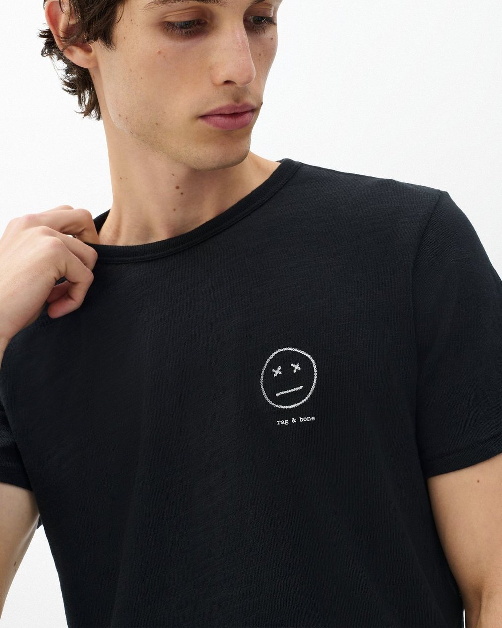 Sour Face Embroidered Tee - Black - Image 4