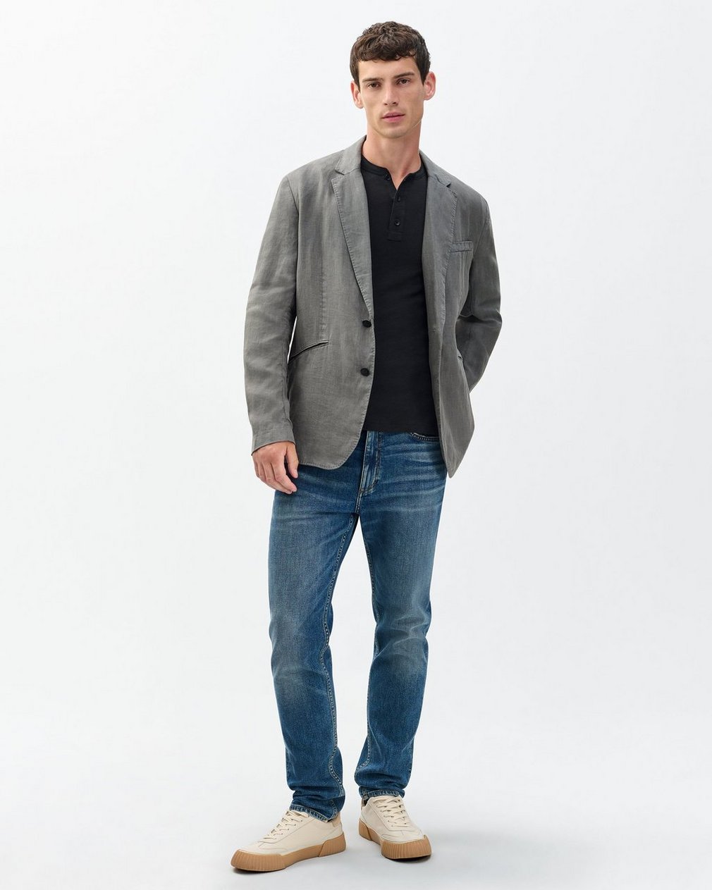 Butler Linen Blazer - Pavement - Image 3