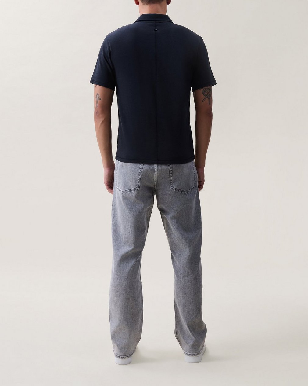 Classic Slub Cotton Polo - Black - Image 2