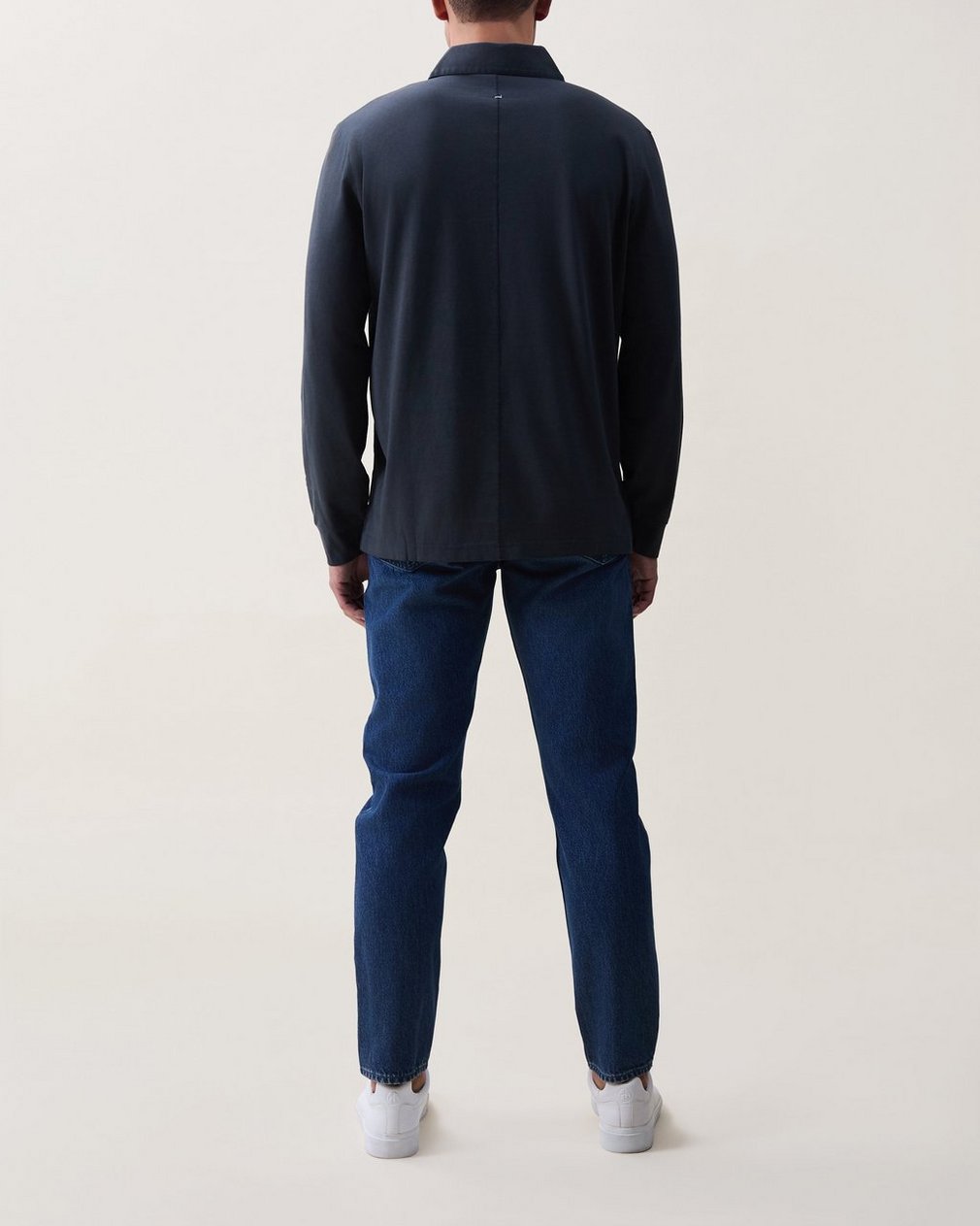 Tomas Washed Cotton Rugby Polo - Black - Image 2