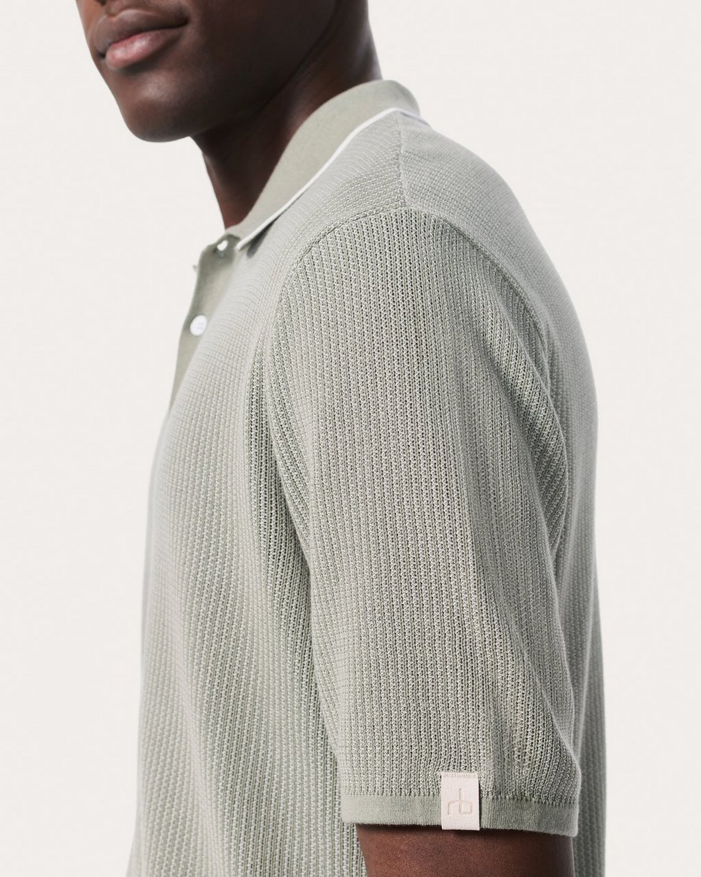 Harvey Knit Polo Shirt - Leaf Grey - Image 5