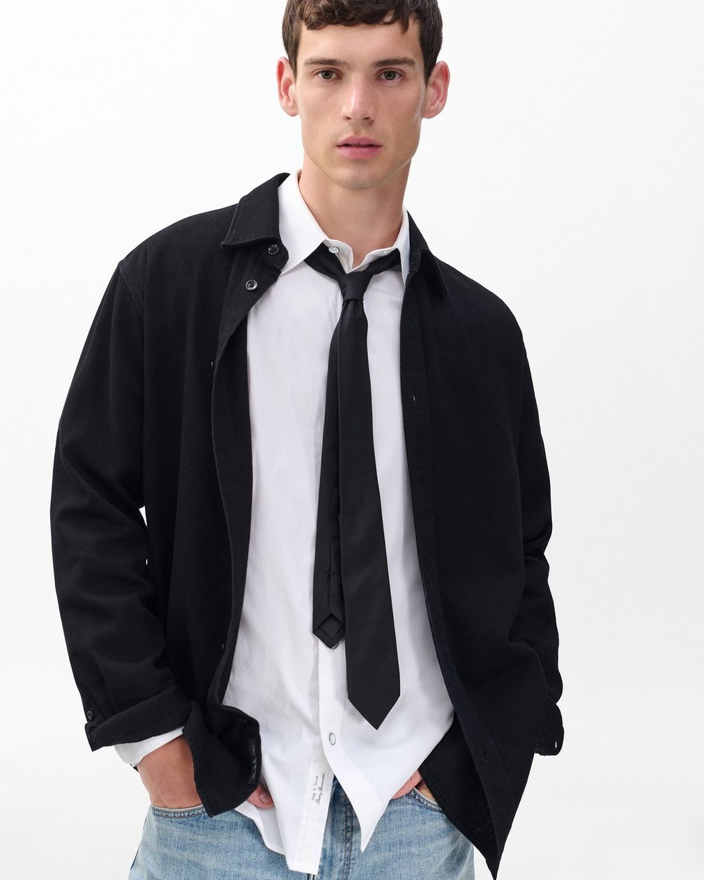 rb Silk Tie - Black - Image 2