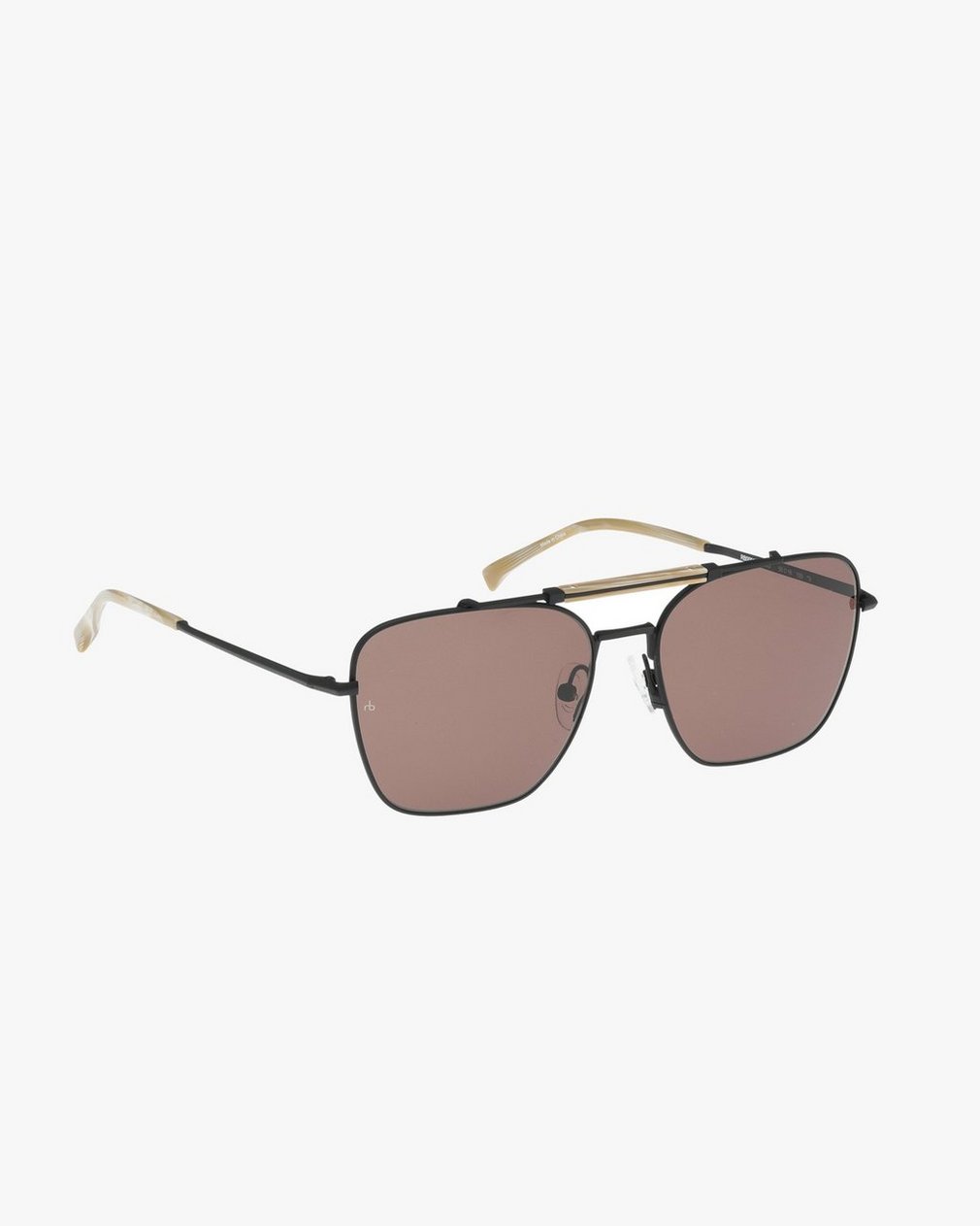 Ryan Square Aviator Sunglasses - Black Brown - Image 2