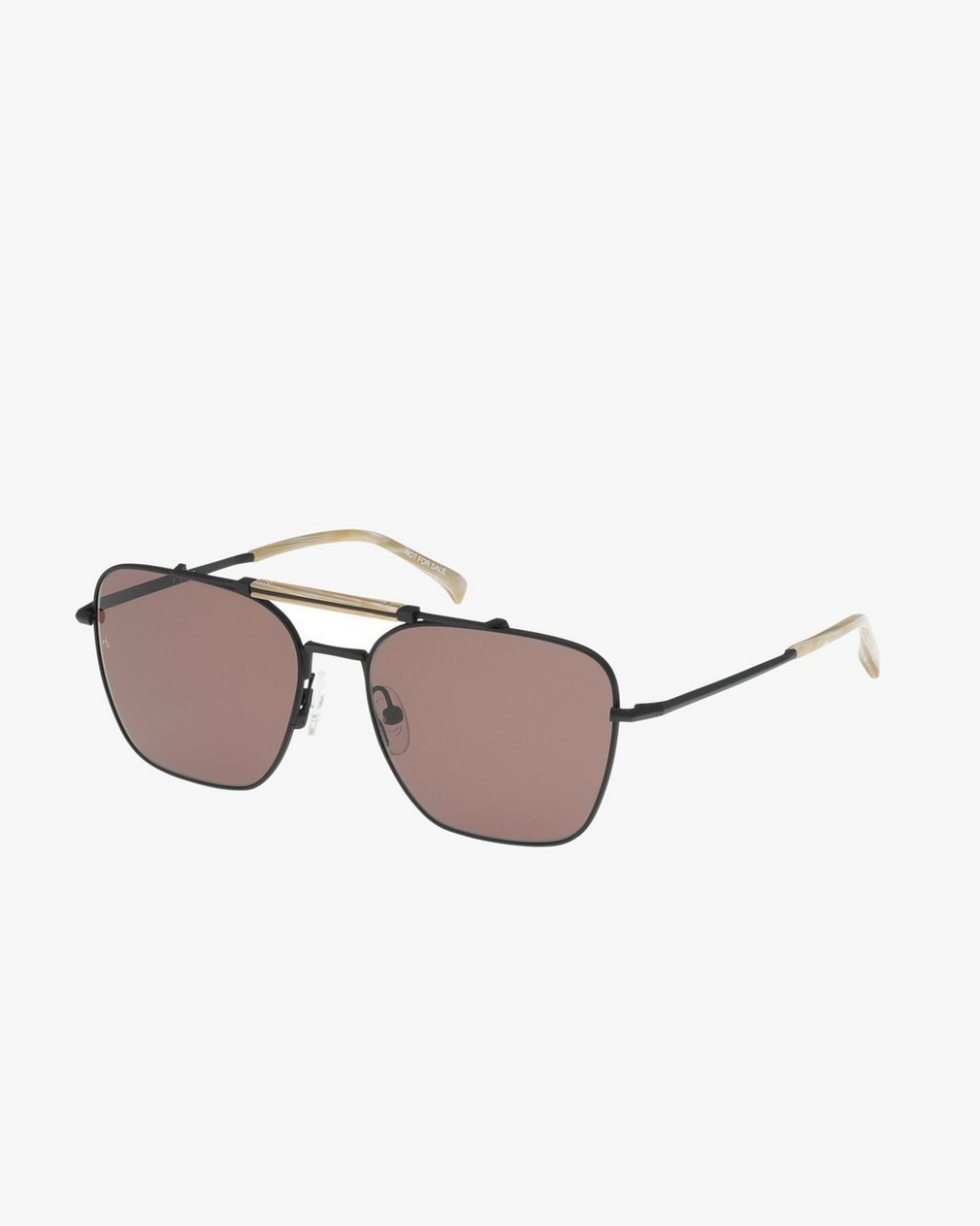 Ryan Square Aviator Sunglasses - Black Brown - Image 3
