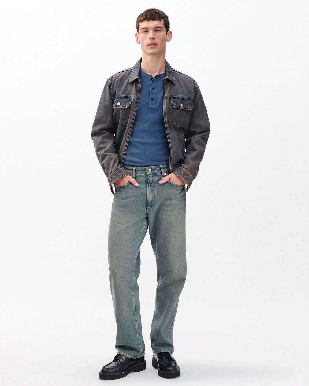 Classic Flame Henley - Worn Indigo - Image 3