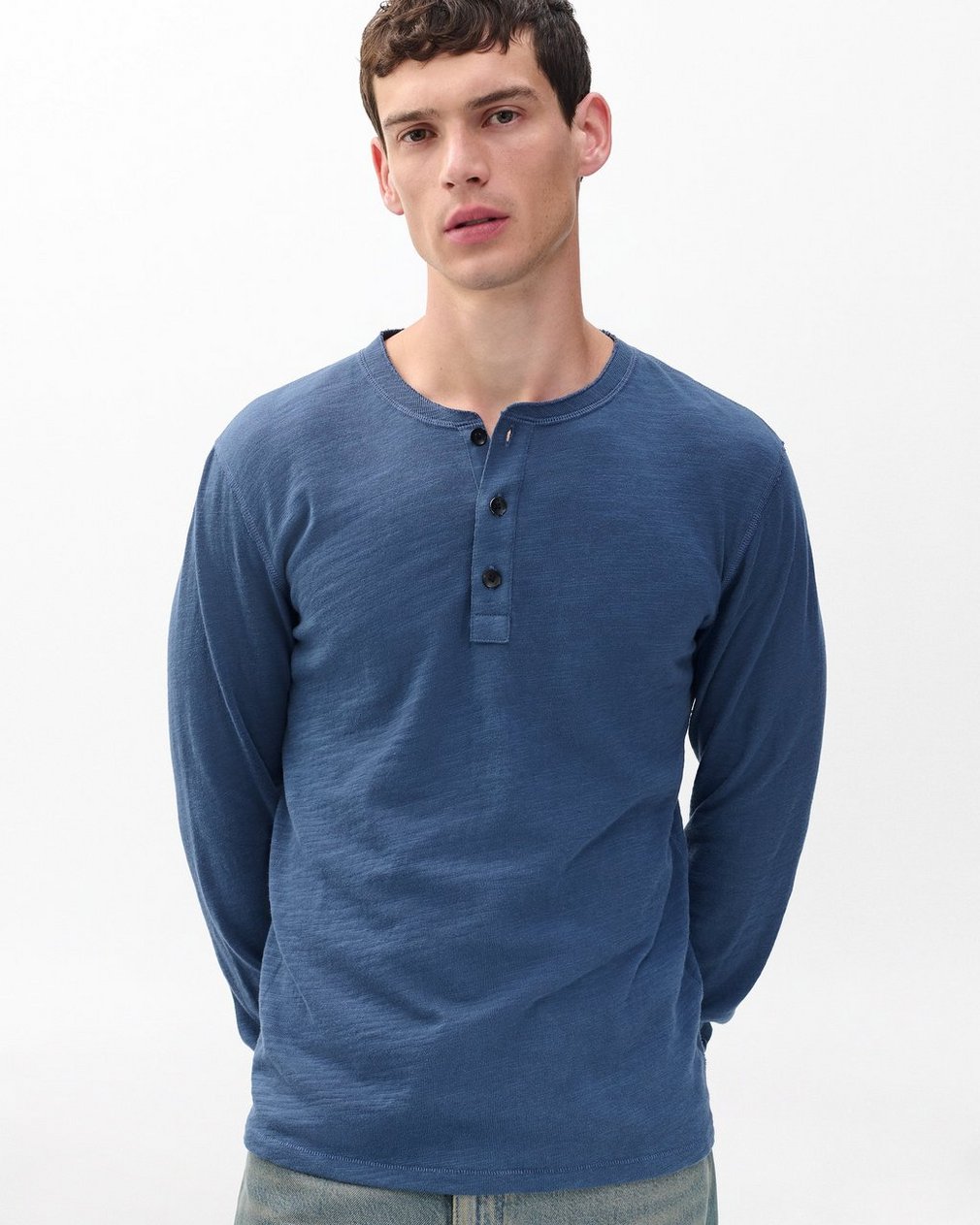 Classic Flame Henley - Worn Indigo - Image 4