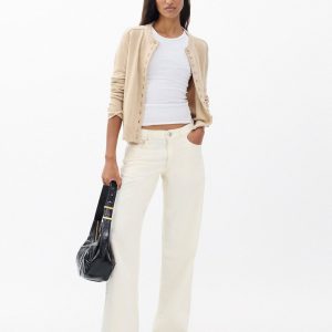 Saige Relaxed Straight Jeans Ecru