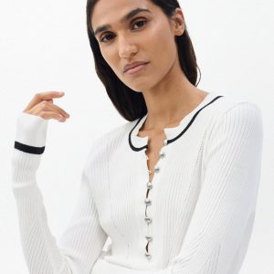 Kassy Ribbed Henley Ivory