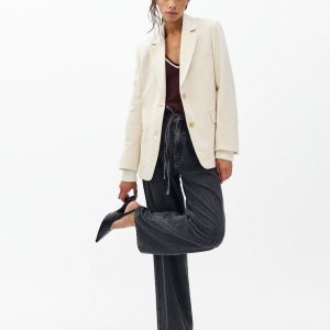 Phoebe Wide-Leg Drawstring Jeans Angelique