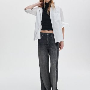 Miramar Wide-Leg Track Pants Washed Black