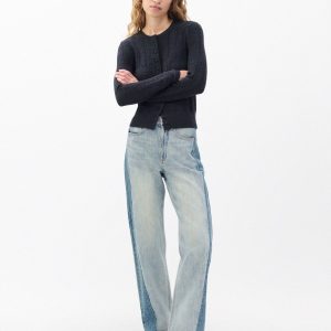 Shea Ankle Relaxed Straight Jeans York Spliced