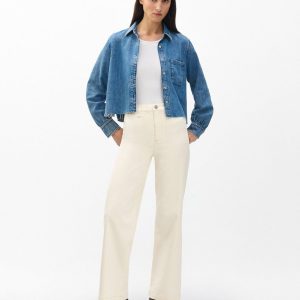 Hadley Wide-Leg Jeans Ecru