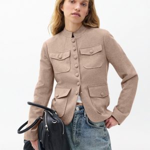 Mercer Refine Knit Blazer Heather Oatmeal