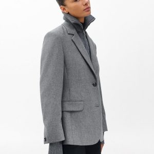 Frank Mixed-Media Blazer Grey