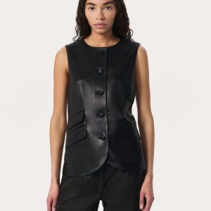Slade Leather Vest Black