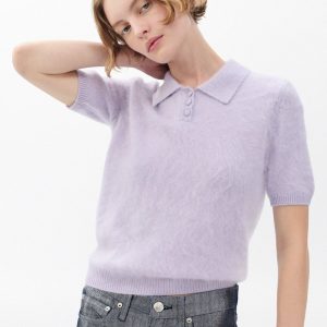 Jada Brushed Cashmere Polo Lavender