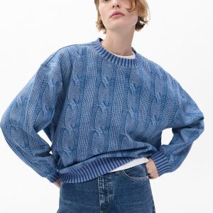 Miramar Cable-Effect Sweatshirt Indigo