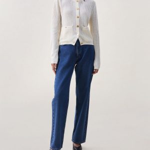 Vivi Open-Knit Cardigan Chalk