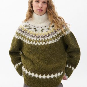 Beth Fair Isle Turtleneck Sweater Army Multi