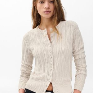 Francesca Wool-Blend Cardigan Oatmeal