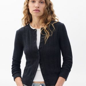Francesca Wool-Blend Cardigan Charcoal