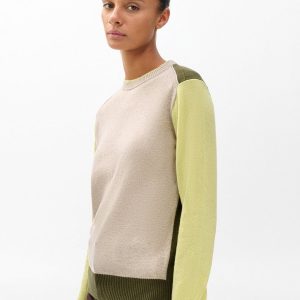 Taron Colorblock Wool Sweater Oatmeal Multi