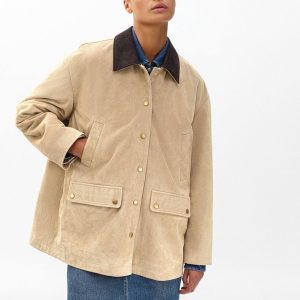 Cassidy Calf Suede Jacket Tan