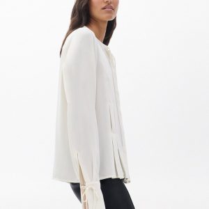 Arden Pleated Blouse Ivory