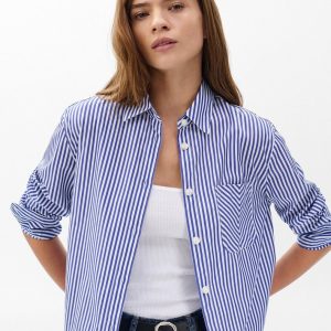 Maxine Poplin Stripe Shirt Blue Stripe