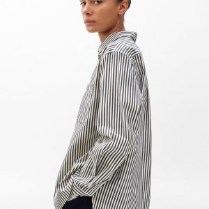 Connie Striped Poplin Shirt Blue Stripe