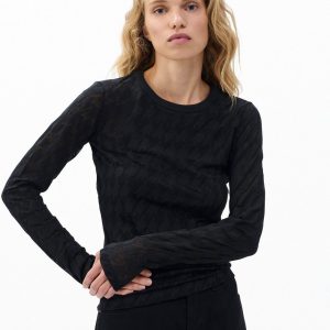 Valencia Houndstooth T Shirt Black