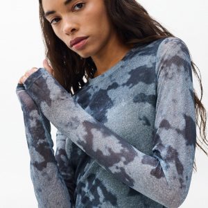Yana Stretch Mesh T Shirt Silver Multi