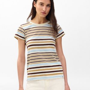 The Slub Striped T Shirt Ivory Multi