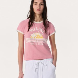 Miami Boxy Graphic T Shirt Blush