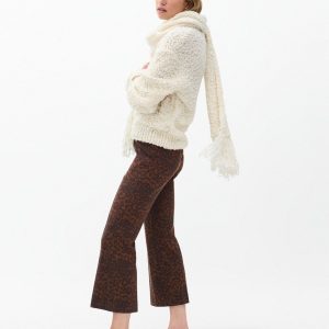 Irina Leopard-Print Kick Flare Pants Leopard