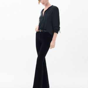 Dahlia Flare Velvet Pants Black Velvet