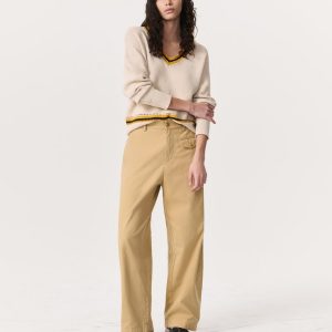 Renata Cotton Twill Utility Pants Beige