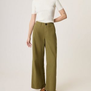 Evie Cotton Pant Army Green / Green