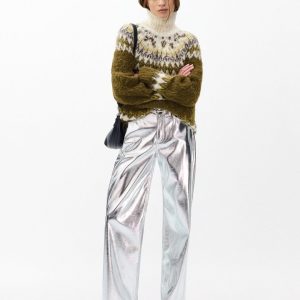 Logan Faux Leather Pants Silver