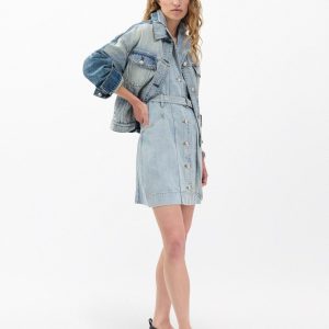 Renata Belted Denim Mini Dress Mar
