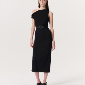 Irina Asymmetric Maxi Dress Black